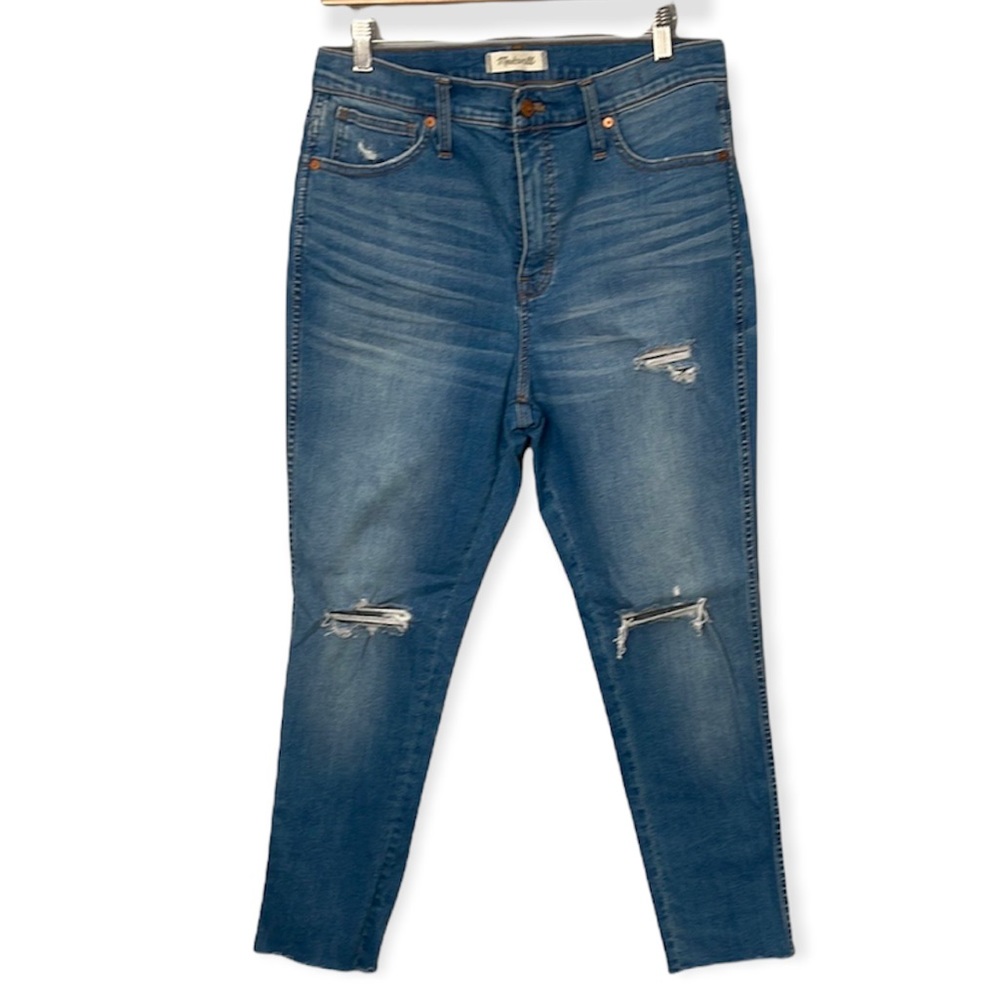 Madewell High Rise 10” Rise Ripped Skinny Ankle Jeans - Picture 2 of 10